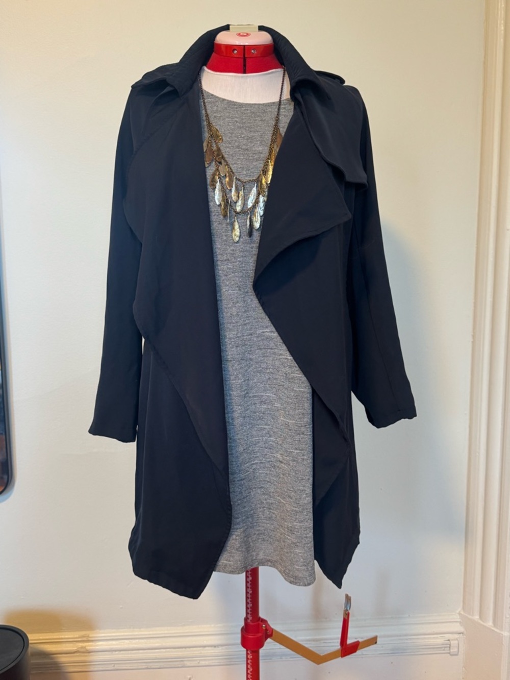 BCBGeneration Heather Gray Dress w/ Bell sleeves